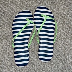 Striped flip flops